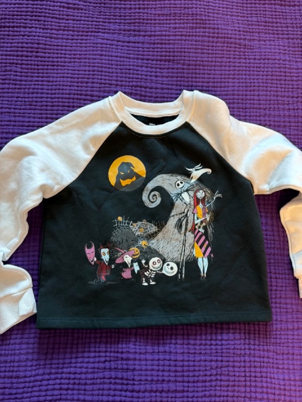 Disney Black & White Raglan The Nightmare Before Christmas Kids Sweatshirt